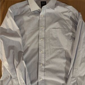 Jos. A. Bank Light Blue Checkered Dress Shirt